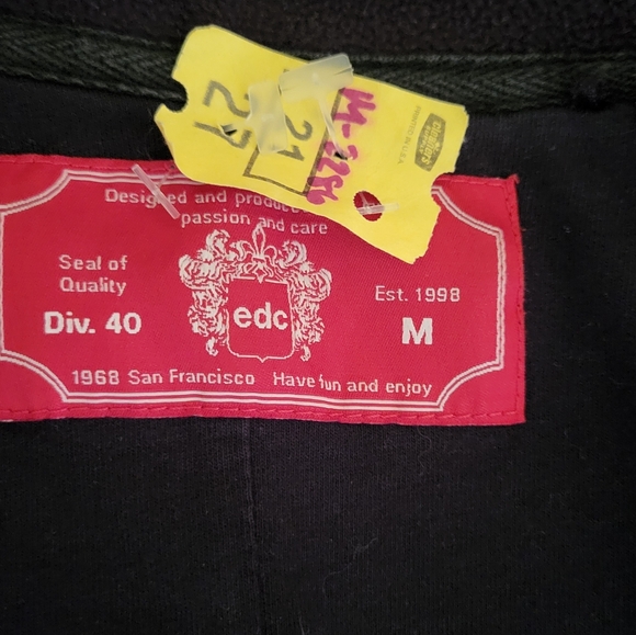 Esprit EDC Y2k Size M FLEECE Double Breasted Pea Coat high button Lapel black - Picture 14 of 15